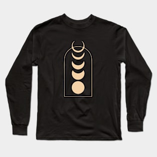 bohemian astrological design with sun, stars moon art and sunburst. Boho linear icons or symbols in trendy minimalist style. Long Sleeve T-Shirt